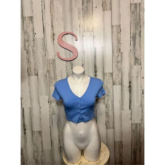 Blue crop top size small - Picture 1 of 5